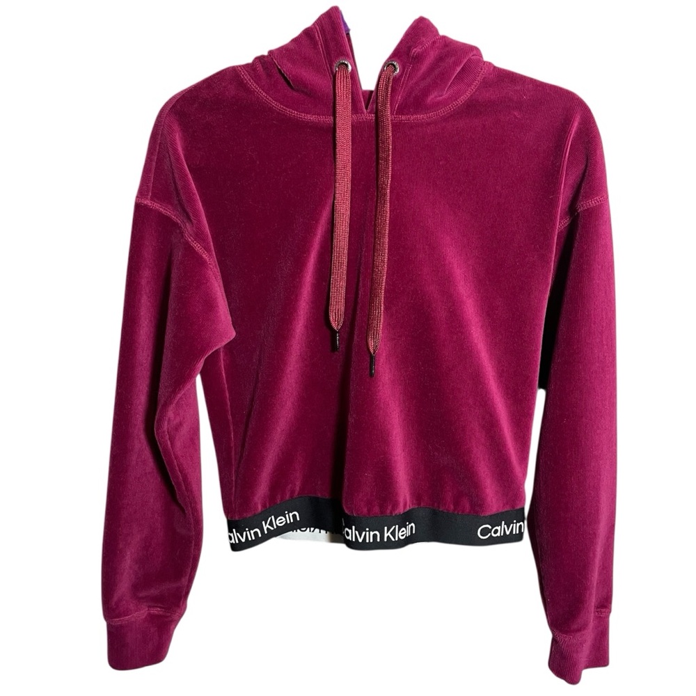 Calvin Klein Performance Velour cropped hoodie XS